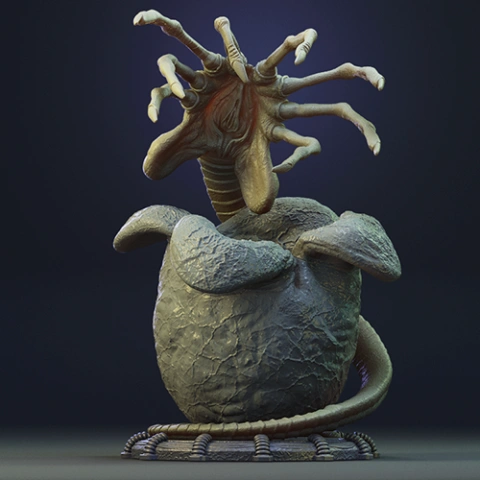 preview of Facehugger 3D Printing Figurine in Diorama | Assembly