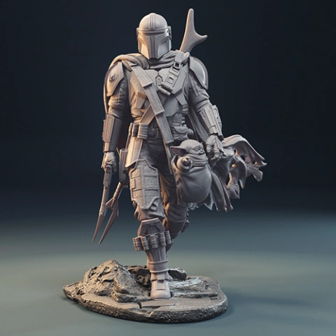 preview of The Mandalorian 3D Printing Figurine | Assembly
