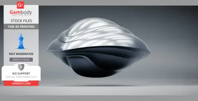 A sleek, metallic, flying saucer-like drone ship with a smooth, curved design.