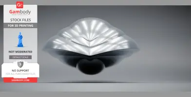 Sleek, metallic UFO-like drone ship model for 3D printing.