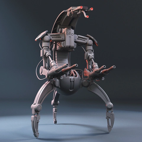 preview of Droideka 3D Printing Model | Assembly + Action