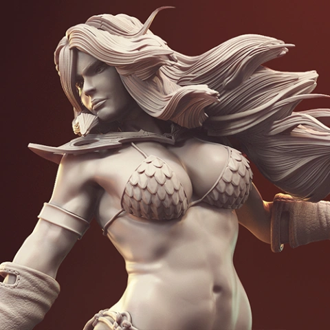 preview of Red Sonja 3D Printing Figurine in Diorama | Assembly
