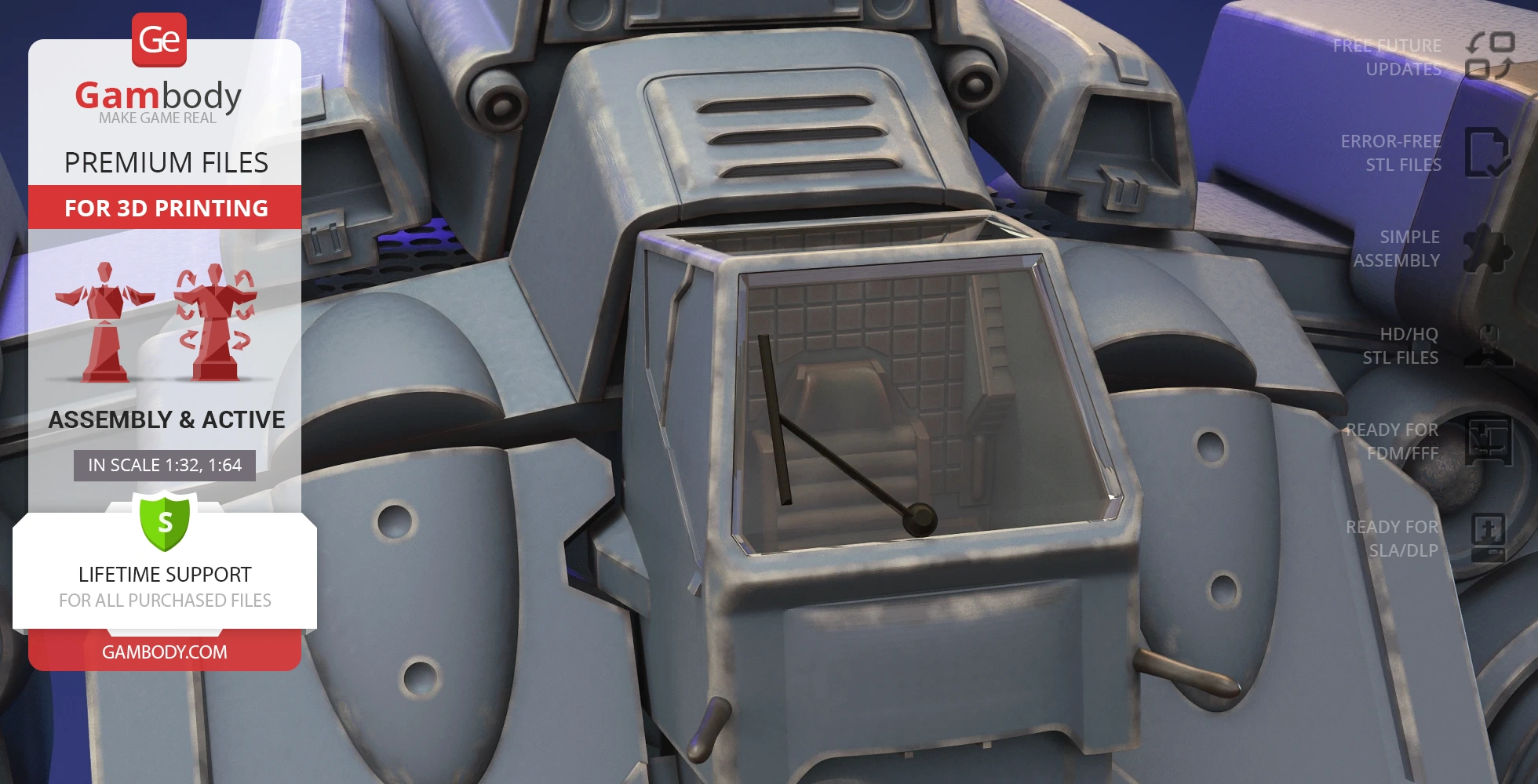 A detailed 3D model of a Viking Terran cockpit from StarCraft, ready for 3D printing.