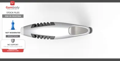 Futuristic white and gray handheld device, resembling a phaser, with black accents.