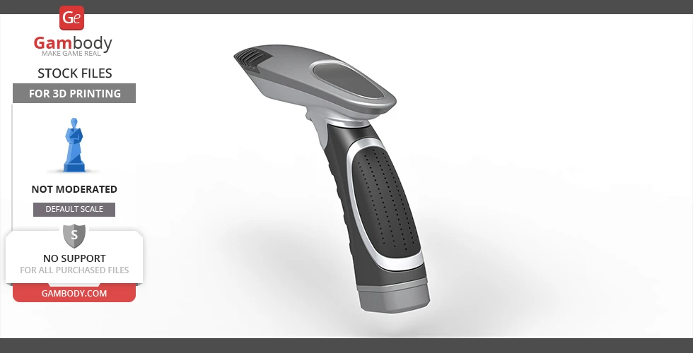 Futuristic, sleek handheld device with a textured grip, resembling a phaser from science fiction.