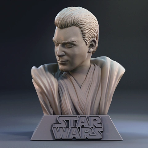 preview of Obi-Wan Kenobi Bust 3D Printing Figurine | Assembly