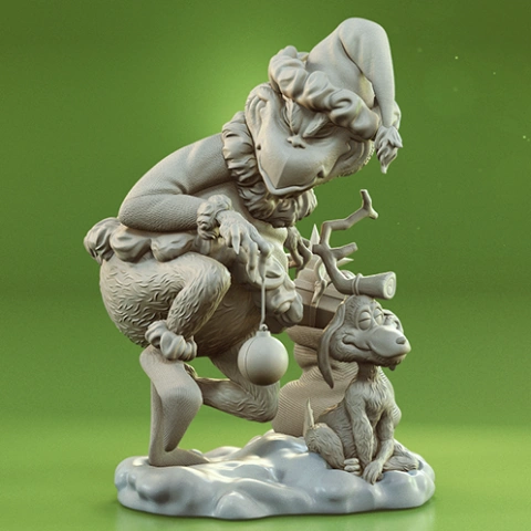 preview of Grinch & Max 3D Printing Figurines in Diorama | Assembly