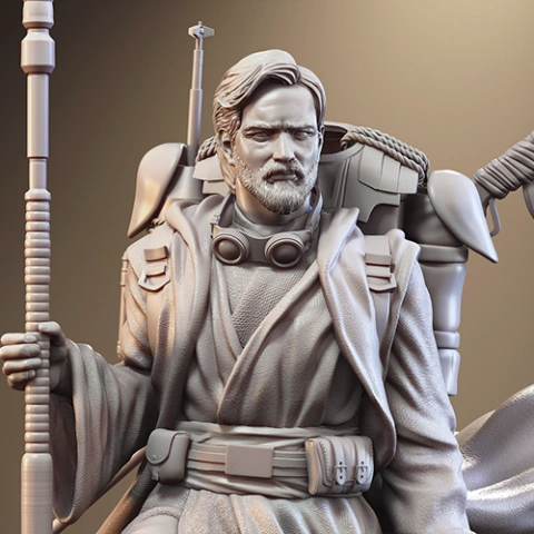 preview of Obi-Wan Kenobi 3D Printing Figurine | Assembly