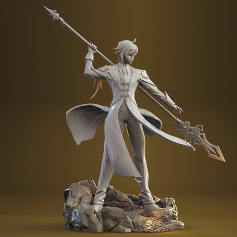 preview of Zhongli Genshin 3D Printing Figurine | Assembly
