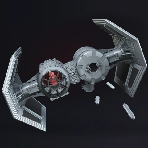 preview of TIE Bomber 3D Printing Model | Assembly + Action