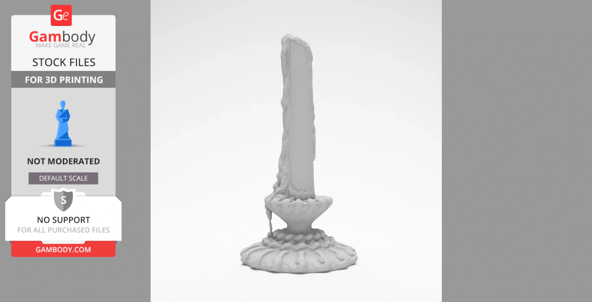 Buy Medieval Candle 3D Print Model