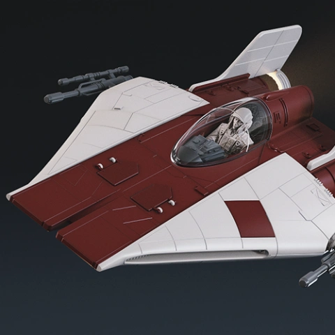 preview of RZ-1 A-Wing 3D Printing Model | Assembly + Active