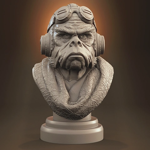 preview of Kuiil Bust 3D Printing Figurine | Assembly