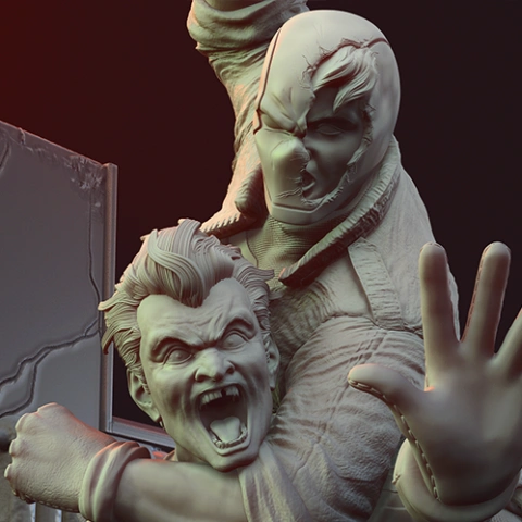 preview of Red Hood vs Joker 3D Printing Figurines in Diorama | Assembly