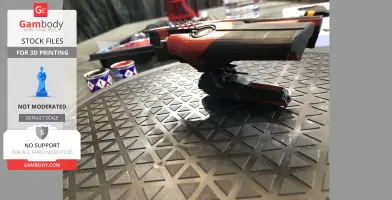 A detailed 3D model of an EVE Online Leshak spaceship on a textured platform, ready for 3D printing.