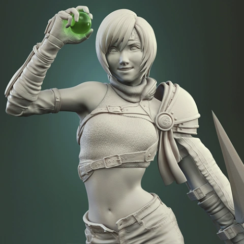 preview of Yuffie Kisaragi Standing Posture 3D Printing Figurine | Assembly