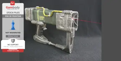 A detailed 3D model of a laser pistol from Fallout, designed for 3D printing.