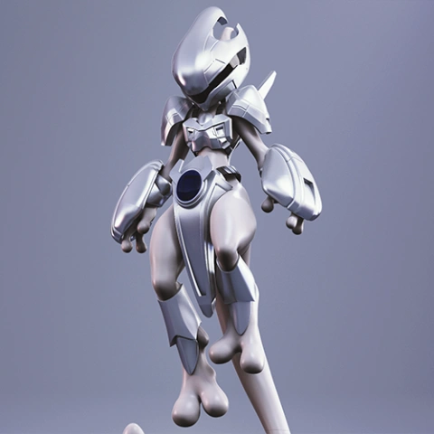 preview of Cyber Mewtwo in Capsule 3D Printing Figurine | Assembly