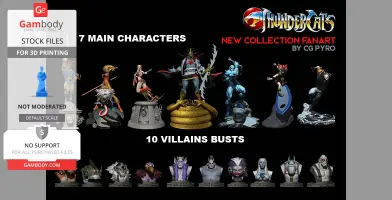 Thundercats Collection Pt 1 3d printing ( 17 Characters + 7 Medallions + Bonus )