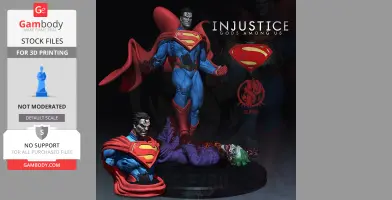 Superman stands over a fallen Joker, displaying a dramatic scene from DC Comics' Injustice series.