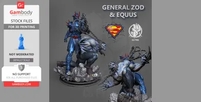 Two detailed fantasy figures with spikes and chains on a rocky base, designed for 3D printing.