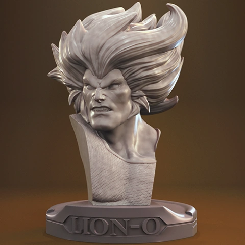 preview of Lion-O Bust 3D Printing Figurine | Assembly