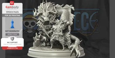 A muscular figure stands with an intricate dragon coiled around, set on a detailed round base.