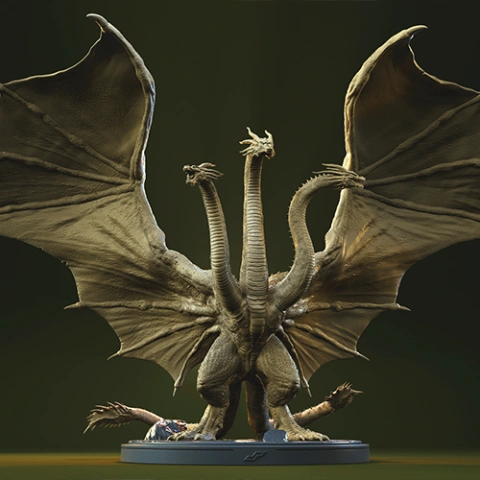 preview of King Ghidorah 2019 3D Printing Figurine | Assembly