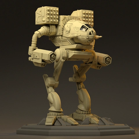 preview of Mad Cat Classic Mech 3D Printing Model | Assembly + Action