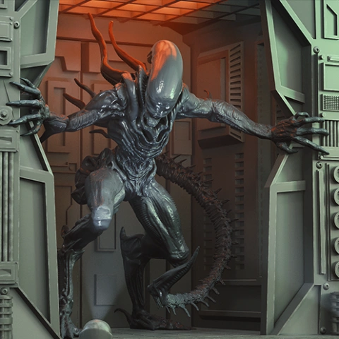 preview of Alien Xenomorph Escape 3D Printing Figurine | Assembly