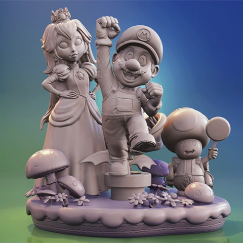 preview of Super Mario 3D Printing Figurines in Diorama | Assembly