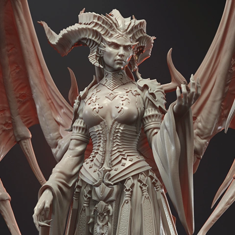 preview of Lilith Diablo IV 3D Printing Figurine | Assembly
