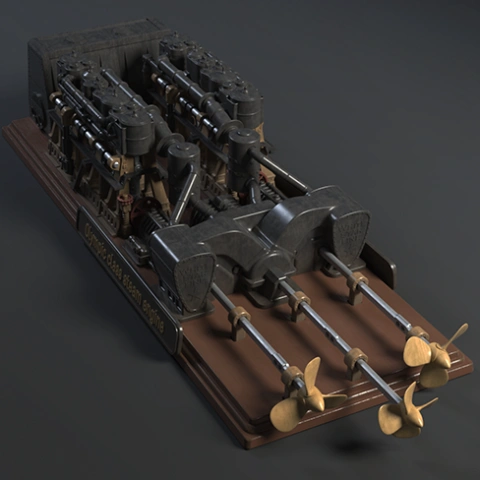 preview of Olympic Class Steam Engine 3D Printing Model | Assembly