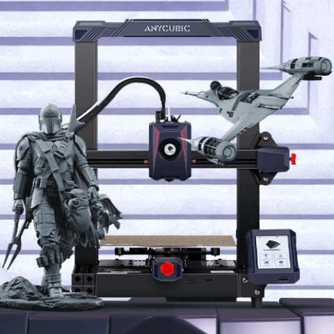 preview of Anycubic Kobra 2 3D Printer + The Mandalorian + N-1 Starfighter
