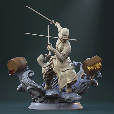 preview of Roronoa Zoro 3D Printing Figurine | Assembly