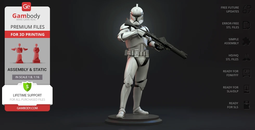 Buy Clone Trooper 3D Printing Figurine | Assembly