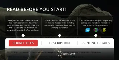 Tyrannosaurus Rex 3D printing guide with sections for source files, description, and printing details.