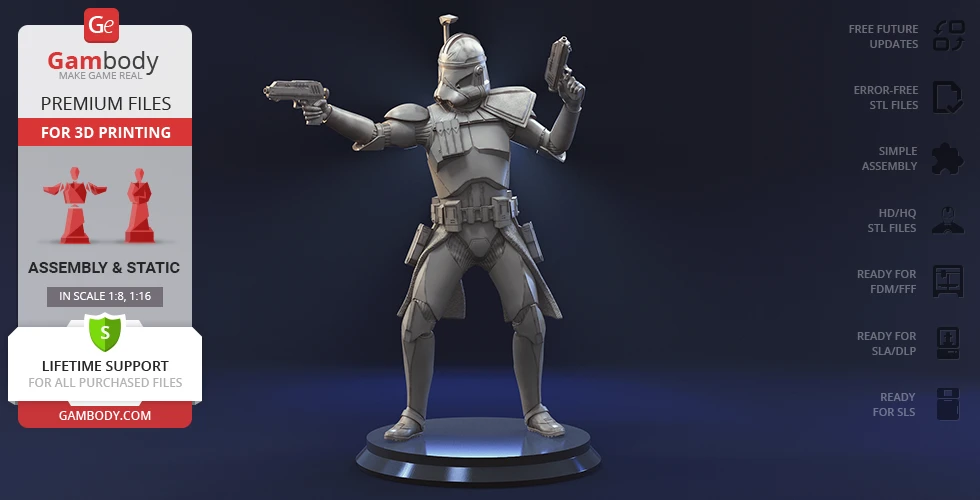 Buy Captain Rex 3D Printing Figurine | Assembly