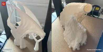 3D printed Cthulhu model with large wings and textured details, shown from different angles.