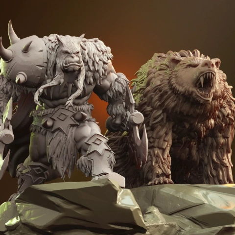 preview of Rexxar & Misha 3D Printing Figurines in Diorama | Assembly