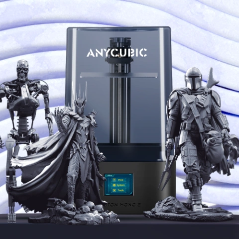 preview of Anycubic Photon Mono 2 3D printer + Sauron + Mandalorian + T-800