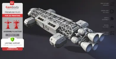 A detailed 3D model of the Eagle Transporter spacecraft, designed for 3D printing.