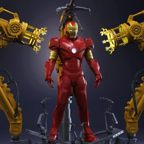 preview of Iron Man & Suit-Up Gantry 3D Printing Figurine in Diorama | Assembly