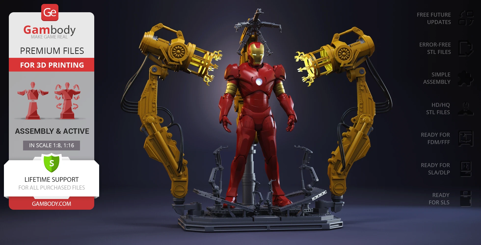 Buy Iron Man & Suit-Up Gantry 3D Printing Figurine in Diorama | Assembly