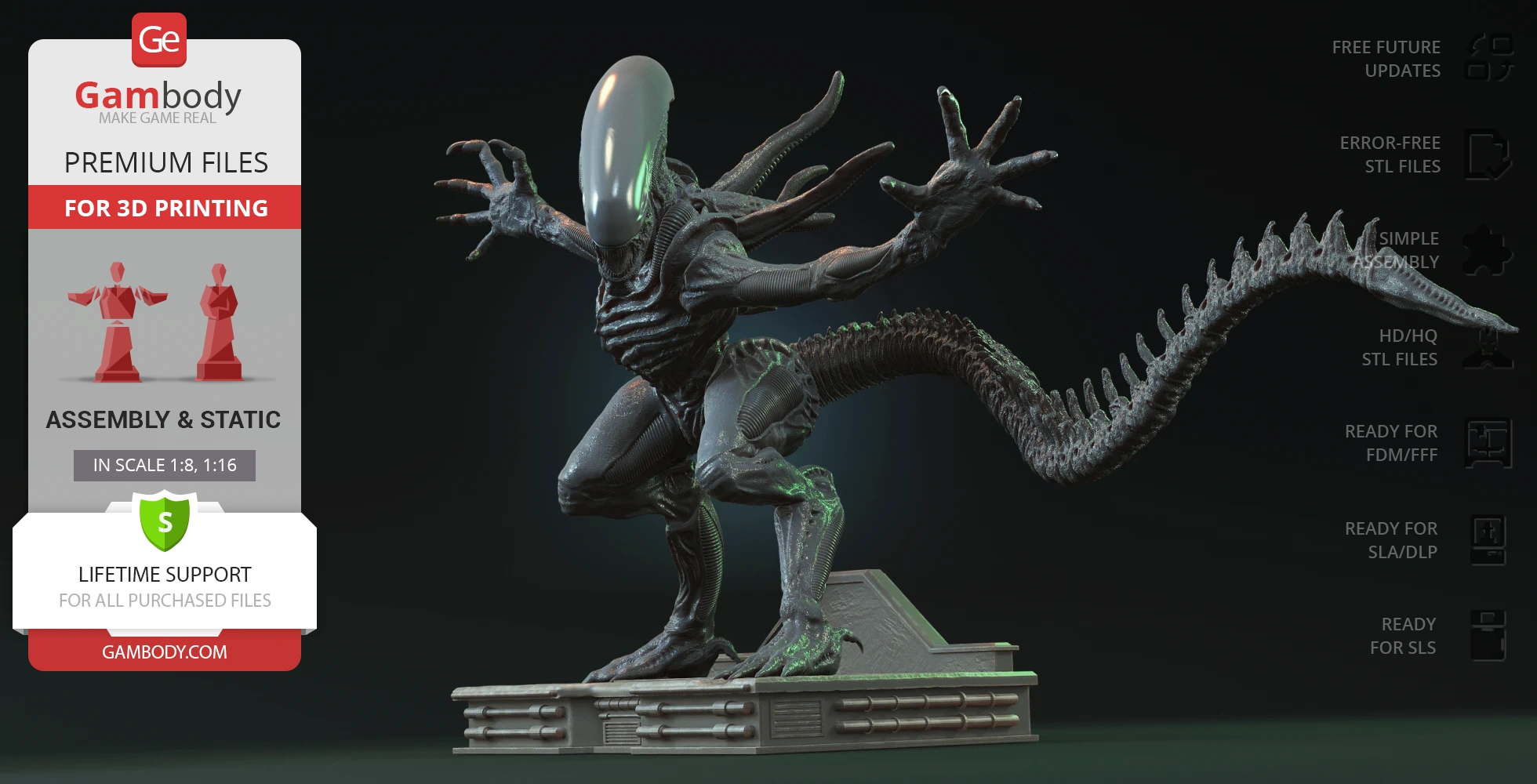 Buy Alien Xenomorph Attack 3D Printing Figurine | Assembly