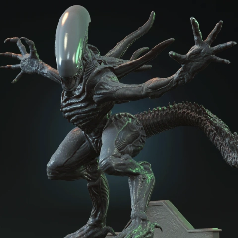 preview of Alien Xenomorph Attack 3D Printing Figurine | Assembly