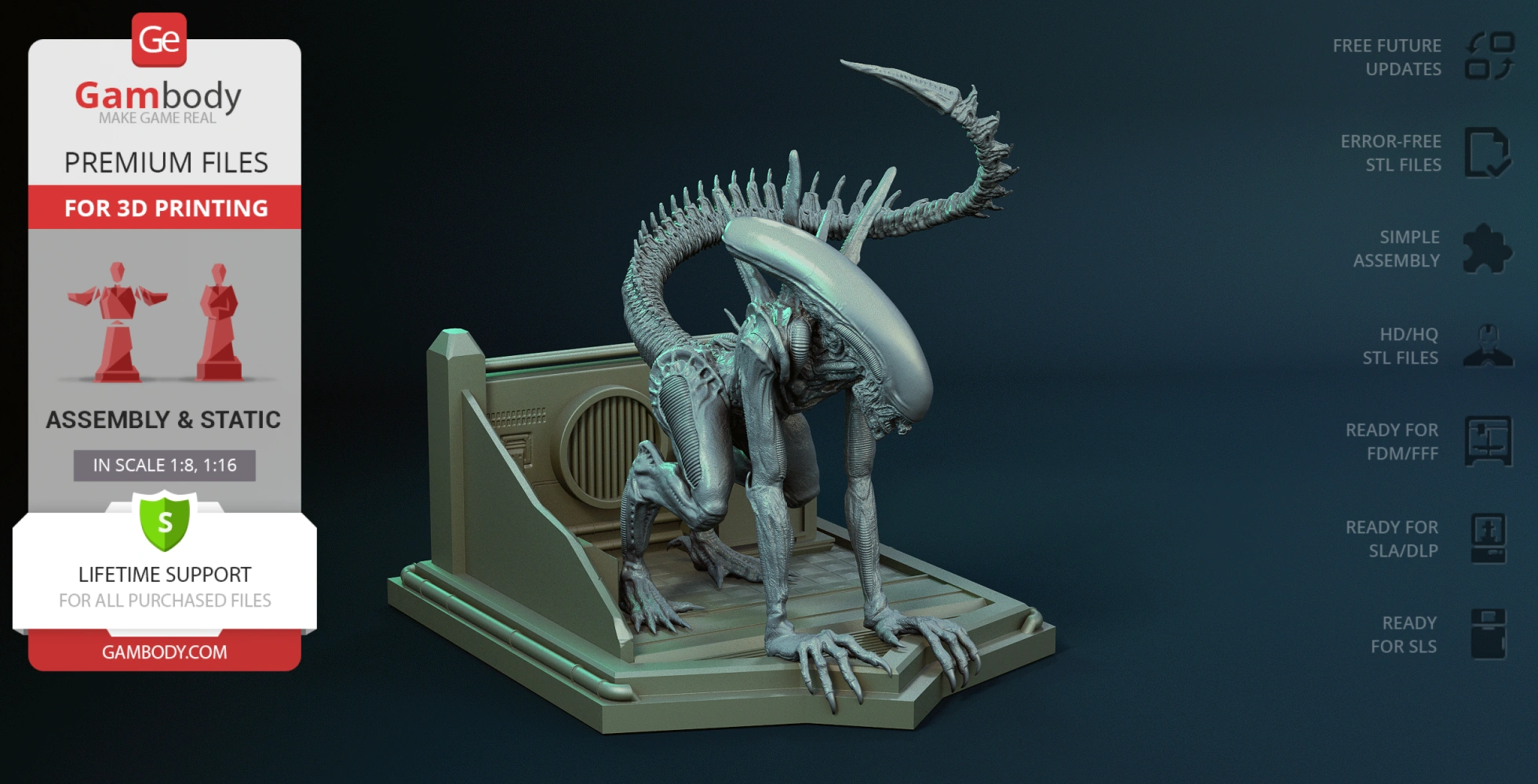 Buy Xenomorph Sewer Escape 3D Printing Figurine | Assembly