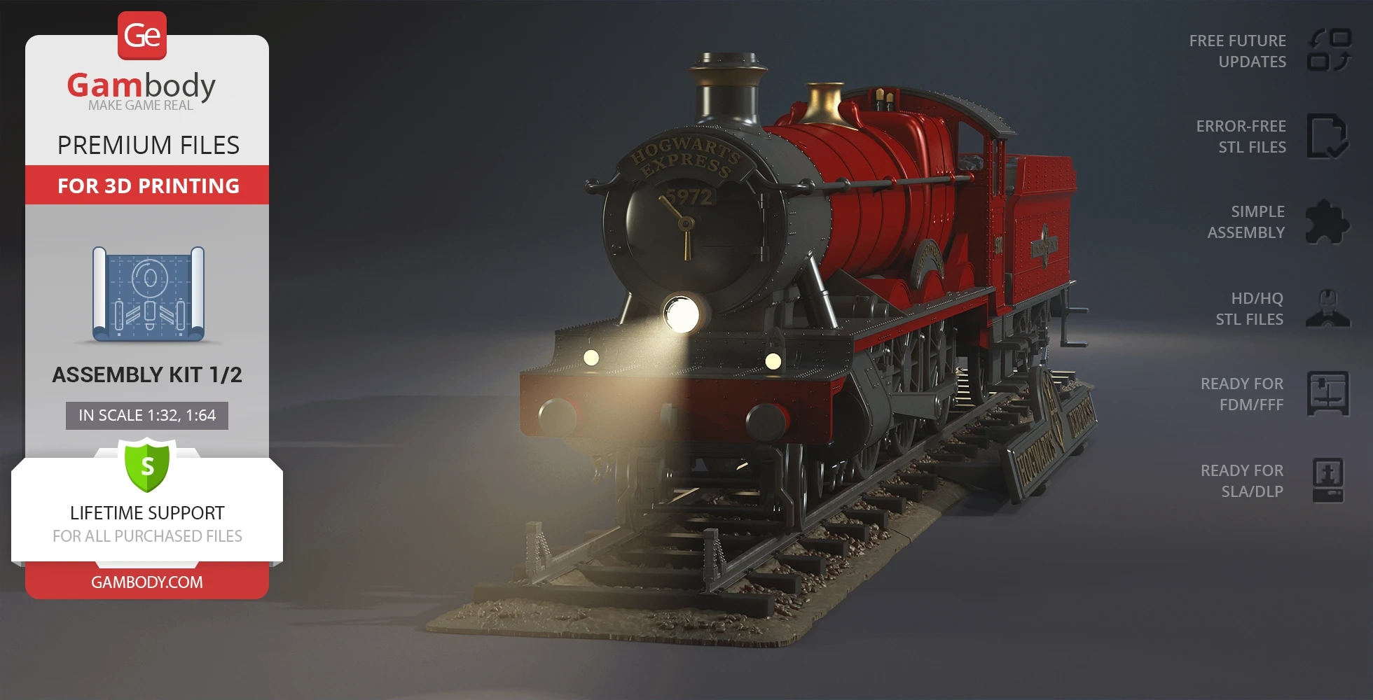 Buy Hogwarts Express 3D Printing Model | Assembly Kit 1 - Steam Locomotive