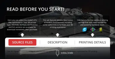 Instructions for downloading and printing a 3D Gauntlet Starfighter model, with STL file options.