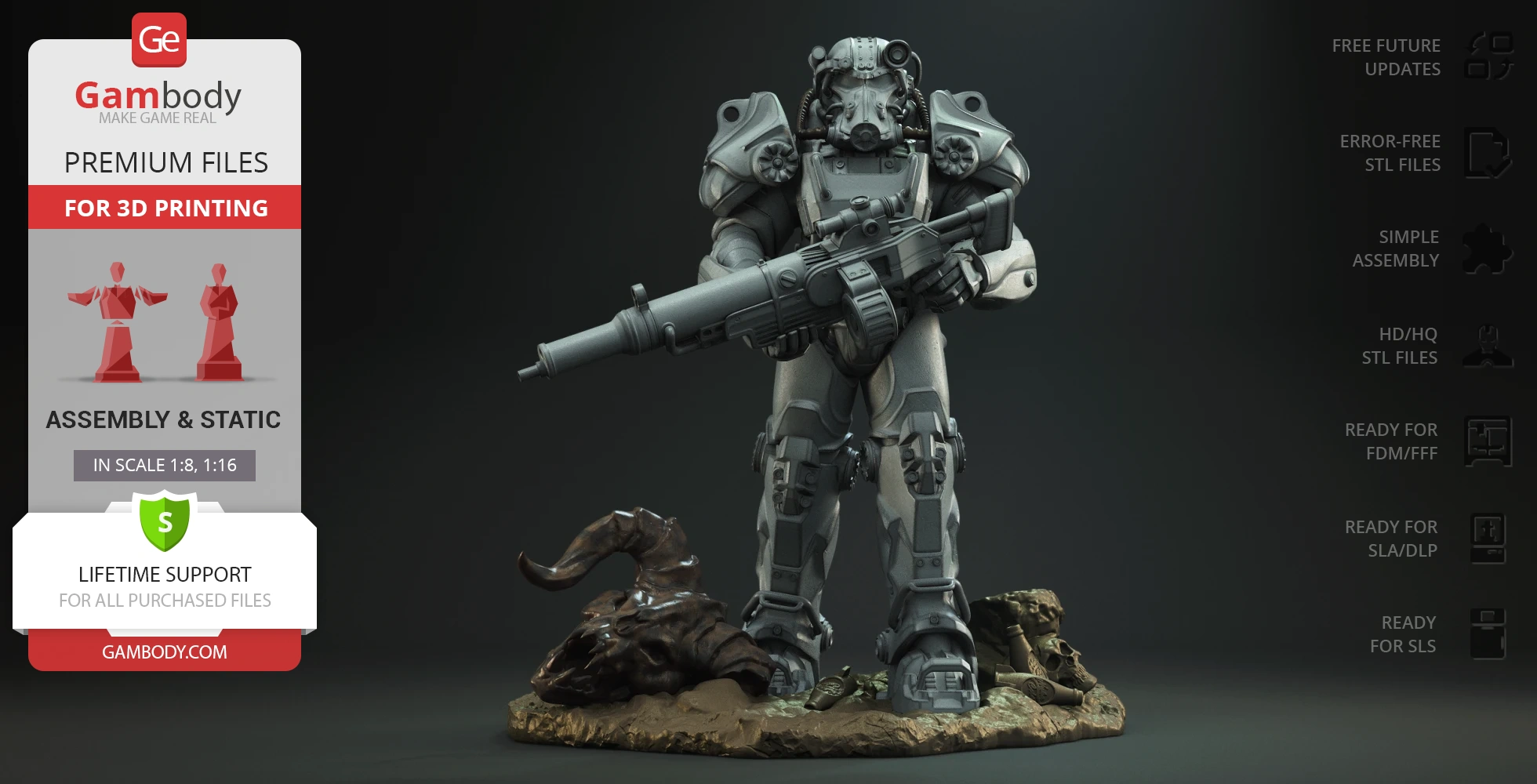 Buy T-60 Power Armor Suit 3D Printing Figurine | Assembly